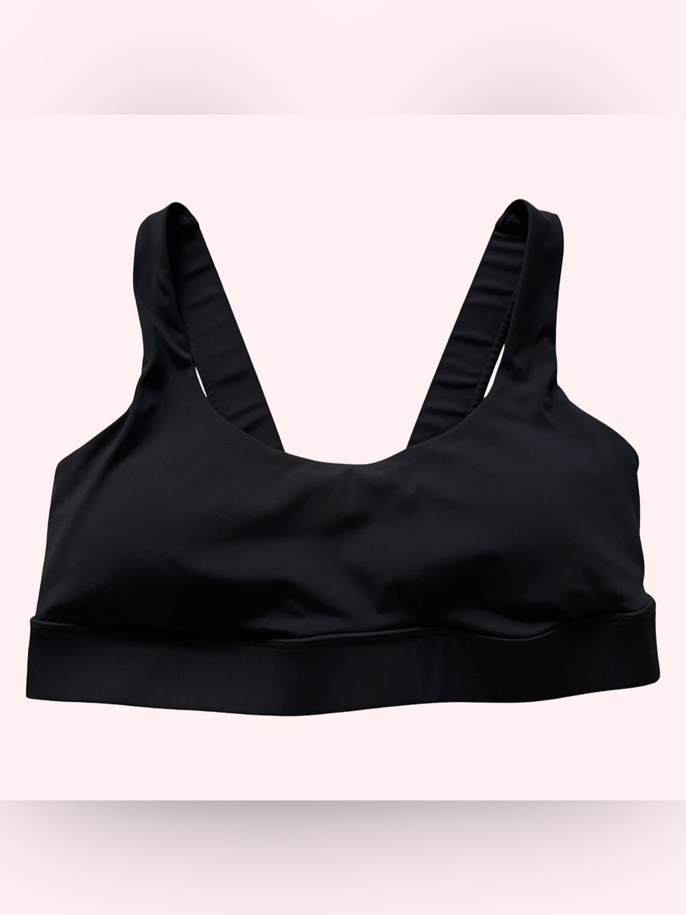 Vuori Stride Strappy Back Sports Bra Black Yoga Pilates Gym EUC